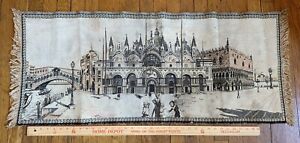 Old Venice Scene Venezia Italy Tapestry 46x18 San Marco Square Rialto Bridge