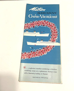 Matson Steamship Line  1958  - Hawaiian Cruise Vacations Brochure VTG Ephemera