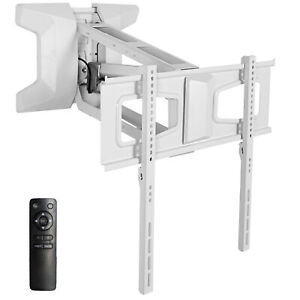 VIVO White Steel Electric Above Fireplace TV Mount for 37