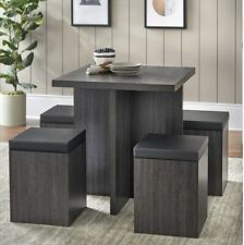 New ListingMainstays 5-Piece Dexter Dining Set with Storage Ottoman, Multiple Colors