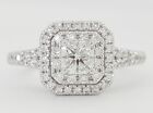 Helzberg Radiant Diamond Double Halo Engagement Ring 3/4 ct 14K White Gold