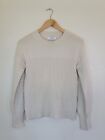 Magaschoni 100% Cashmere Ivory Cream Cable Knit Pullover Womens Size Small