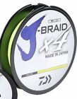 Daiwa J-Braid X4 Braided Fishing Line 300 Yards Fluorescent Yellow Line - Select
