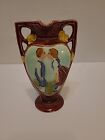 Vintage Kissing Couple Majolica Double Handle Vase 9794