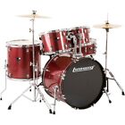 Ludwig Backbeat Complete 5-Piece Drum Set w/Hardware, Cymbals Wine Red Sparkle
