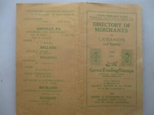 Pocket-sized Directory of Merchants of Lebanon & Vicinity 1911 S&H Greenstamps