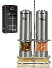 Electric Salt and Pepper Grinder Mill Shakers Set Adjustable Stainless Steel Set
