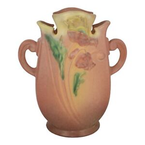 Roseville Poppy Pink 1938 Vintage Art Deco Pottery Ceramic Vase 870-8