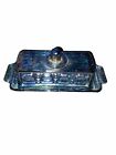 Vintage Indiana Glass Windsor Blue Carnival Iridescent Butter Dish With Lid. L