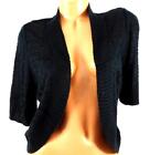 Faded glory black semi see through open front cropped cardigan sweater 18/20W