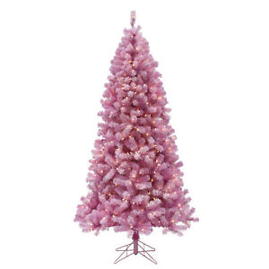 Perfect Holiday 6.5ft Pre-lit Light Pink Christmas Tree w/ 400 LED, Dia 41