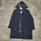 Tommy Hilfiger topcoat wool blend Coat jacket XL navy removable hoodie new $249