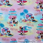BonEful Fabric FQ Cotton Quilt Disney Minnie Mouse Daisy Duck Scenic Beach MASK