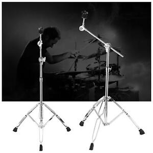 New Listing2 Pack Cymbal Straight Boom Stand Double Braced Heavy Duty Thicken Alloy Holder
