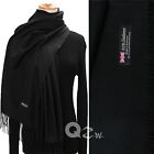 Womens Mens 100% Cashmere Scotland Oversized Blanket Wool Scarf Shawl Wrap Solid