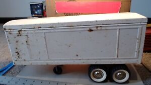 1950-1960's Structo Boxed/Enclosed Semi Tractor Trailer White W/ Working Doors