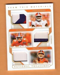 2021 National Treasures TREVOR LAWRENCE TEE HIGGINS RODGERS *TRIPLE RC PATCH /10