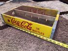 Vintage COCA-COLA Wooden Yellow Soda Pop Crate Box Coke  Metal Edges