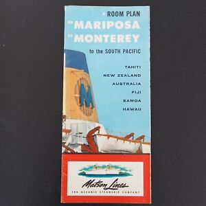 SS MARIPOSA SS MONTEREY Matson Lines Cruise Brochure Deck Plan S. Pacific 11/60