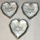 Set Of 3 Crystal ￼Glass & Lead Hearts /Mother/Friend  2.75”x 2.5”in.