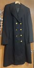 Black Navy Wool Great Coat - Trench Naval Military Full Length Waterbury buttons