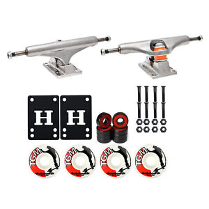 Independent Skateboard Trucks Mids Kit (Choose Size) + Wheels Bearings Hardware
