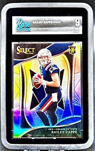 2021 Select Bailey Zappe Rookie Silver Prizm XRC #405 Rare Edition Graded 9 Mint