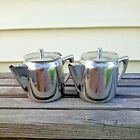 2 Individual Teapot Creamers 18-8 Stainless Steel 46370 Vollrath Flat Top Vtg