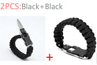 2 Pack Black Paracord Tactical Knife Bracelet Survival Gear EDC Tactical Gift