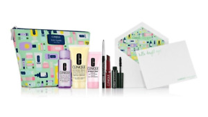 Clinique Skincare Makeup 8 Pcs Deluxe Sample Size Gift Set Kate Spades NY Bag