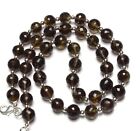Natural Gems Smoked Quartz Faceted Round Beaded Necklace...
