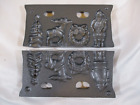 1994 John Wright Cast Iron Christmas Candy Mold w/ Soldier, Horse, Bell, Candy C