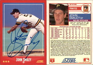 New ListingJohn Smiley Signed 1988 Score #287 Card Pittsburgh Pirates Auto AU