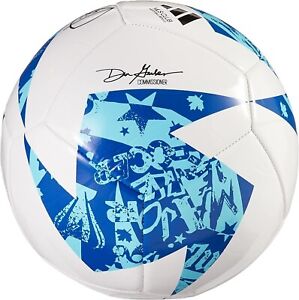 adidas MLS Club Soccer Ball White/Blue/Bright Cyan (Size 4) (Blue/White)