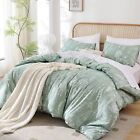 3PCS Full Size Comforter Set Sage Green Soft Comforter with 2 Pillow Cases