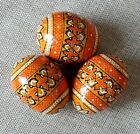 Set of 3 Wooden eggs Decorate for Easter Gift Pysanky Pysanka Handmade 2,5