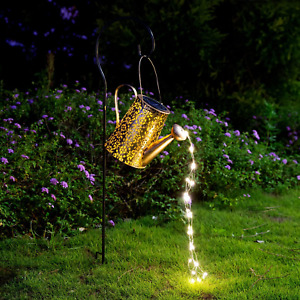 Solar Lights Outdoor Garden Decor, Large Hanging Lantern Waterproof Watering Can