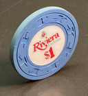 1973 $1 RIVIERA Casino Chip Las Vegas Rarity-6 Scarce Vintage Chip
