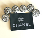 Chanel Vintage Button Set of 6 Size 23 mm Silver Tone Metal and Label