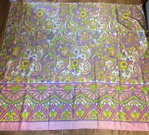 Vintage Satin Psychedelic Printed Fabric