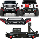 Vijay For 20-24 Jeep Gladiator JT Front/Rear Bumper W/Winch Plate&Tire Carrier (For: Jeep Gladiator Rubicon)
