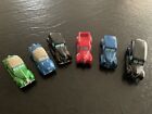 LOT OF 6 VINTAGE TOY RESIN CARS,DIFFERENT MODELS, ALL MISSING 1 TO 4 WHEELS