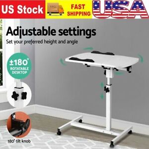 Hospital Medical Adjustable Overbed Bedside Nursing Laptop Table with Wheels US