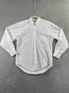 Womens Jill Mcgowan Long Sleeve Tapered Top White Button Up Size Small