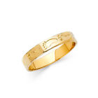 Women 14k Yellow Real Gold Plain Footprint Eternity Fancy Fashion Ring Band Baby