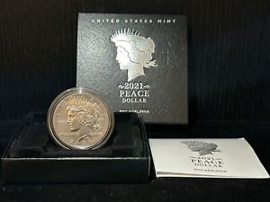 2021 Peace Silver Dollar! In OGP with COA! Gorgeous Coin!