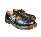 Dr Martens 12916 Mary Jane Women’s Black Leather Shoes Double Buckle Size 10!