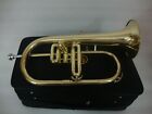 Flugel New Brass Golden Finish  Horn With Free Hard Case+MOUTHPIECE