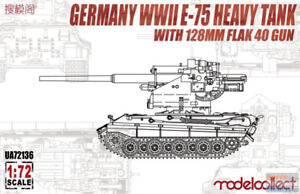 MOC72136 1:72 Modelcollect German WW2 E-75 Heavy Tank with 128mm Flak 40 Gun
