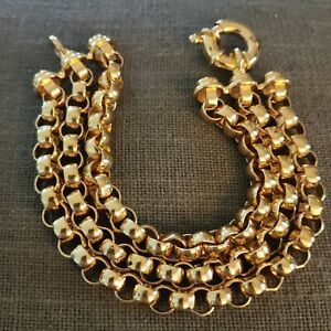 Vintage  Joan Rivers Gold Tone Chunky 3 Strand  Bracelet